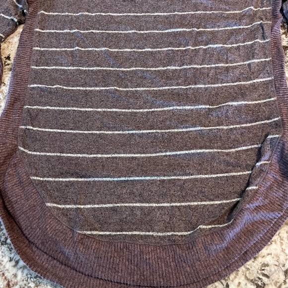 XS Mew Maurices Haven Cozy Knit Purple Striped Crew Neck Sweatshirt Lightweight - Picture 12 of 12